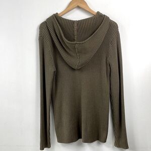 Forever21 |Olive hooded Ribbed sweater Lg ,long sleeve.